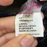 Jovani  Blue Striped Lace Mini Sheath Dress Sz 12 Photo 6