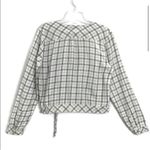 Abercrombie & Fitch π΅ SALE 3/$25 WHITE BLACK WINDOWPANE PLAID CRISS CROSS TOP Photo 2