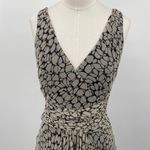Vintage Y2k Silk Mini Dress Faux Wrap Surplice Fit & Flare Abstract Print Gray 4 Photo 2