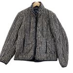 Lands' End  Primaloft Packable Jacket Womens Medium Petite 10-12 Black Tan‎ Photo 0