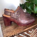 Born Hudson Brown Leather Slingback Clogs Heeled Mules Size 11M Chunky Heel Photo 1