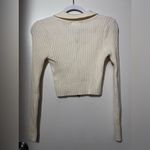 Altar'd State  Crop Top Size Small Daisy Full Zip Ribbed Knit Long Sleeve Photo 4
