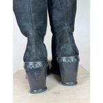 Hogan Suede Wedge Black Boots 37.5 Designer Leather Sherpa Lined Ski Snow Luxury Size 7.5 Photo 5