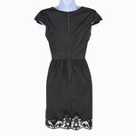 Mimi Chica Black Faux Leather Look Mini Dress Embroidered Lace Hem Size Small Photo 4