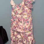 SheIn Floral Print One Shoulder Ruffle Hem Dress Size 2X Photo 0