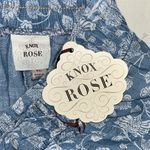 Knox Rose  NWT XL Blue & White Floral Print Pull-On Chambray Shorts w/ Tie Belt Photo 3