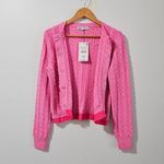 ZARA  Cable Knit Cardigan -Bubblegum pink/Hot pink - Women's Size M -6427/038/630 Photo 3