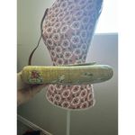 Travel by Sharif Map Print Shoulder Crossbody Bag Tan Yellow Leather Trim RARE Photo 5