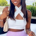 Tic Toc PEPPERMINT TWIST HALTER TOP WHITE Photo 0