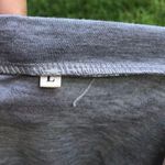 GREY LACE UP FRONT LONG SLEEVE CROP TOP Gray Photo 3