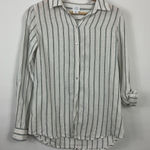 Sigrid Olsen Sigrid Olsen Linen Striped Button Down Shirt Size Small Photo 0