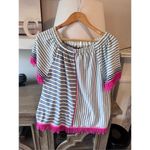 APNY Fringe Multi Stripe Sweater Size Small Blue Size M Photo 2