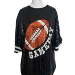 College Game Day Black Sequin Jersey Dress Womens One Size Photo 0
