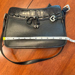 Brighton  Emma Embossed‎ Croc Pebbled Leather Shoulder Bag Adjustable Strap Black Photo 10