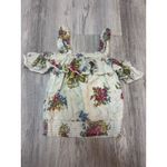 House Of Harlow 1960 Helena Ivory Floral Print Off Shoulder Crop Top Blouse S Tan Photo 3