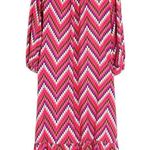 Vilagallo Una Zig Zag Squares Dress Pink/Multi Colored New EU Size 40 (8 Medium) Photo 2