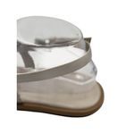 Michael Kors Womens Leather Sandals Size 8.5M Ivory MK Logo Adjustable Strap Photo 5