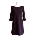 Vince Camuto  Purple Crepe Side Stripe Boatneck 3/4 Sleeve Sheath Dress Size 4 Photo 1