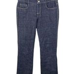 St. John Dark Wash Denim Jeans Rhinestone Jewel Flower Pockets Women's Size 4 Photo 0