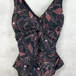 Eddie Bauer  Swim One Piece Swimsuit Size XL Ruched Shaping Twist Beach Cruise Photo 0