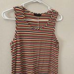 Can’t Miss Rainbow Stripe Ribbed Tank Dress Womens Size Medium Photo 1