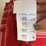 Maje Red And White Striped Button Back Blouse Photo 5