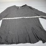 ZARA Woman Black White Scoop Neck Gingham Peplum Blouse Size Medium Photo 7