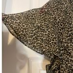 Leopard Print Short Sleeve Blouse XL Flutter Sleeve Lined V Photo 2