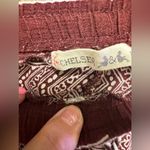 Chelsea and Violet  burgandy/white bell bottom tie waist lounge pants Photo 4