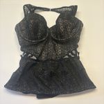 Victoria's Secret  Corset Bustier Longline Lined Underwire Bra Lace Size 34C Black Photo 5