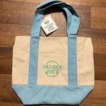 Trader Joe’s Pastel Blue Mini Canvas Tote Bag NWT Photo 0