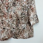 Chico's Chico’s Tan Peach Animal Print Snap Front 3/4 Sleeve Shirt Jacket Photo 4