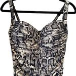 One Piece Bond-Eye Australia Brown Snakeskin Ruched  Swimsuit, Sz US 12 Photo 6