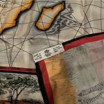 NEW Wathne silk scarf Africa map Red Photo 1