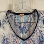 Reba  Blue/White Print Kimono Sleeve Blouse size Small Photo 2