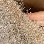 She & Sky copper shimmer white fuzzy chunky knit v-neck boxy sweater size M Photo 7