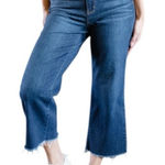 Judy Blue Wide Leg High Rise Dark Wash Cropped Raw Hem Jeans JB82517DK Size 16W Photo 0