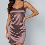 Popular 21  Women’s Satin Bronze Mini Dress Photo 0