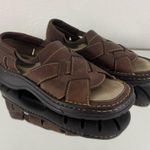 Born concept BORN 90s Womens Brown Leather Summer Open Toe Chunky Platform Fisherman Sandals Photo 0