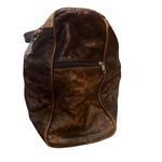 Vintage Leather Patchwork Duffel Bag – Extra Large Weekender Travel Tote Brown Photo 7