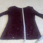 Alice + Olivia Silk Sequin Long Sleeve Blouse Plum Purple Size XS Photo 5