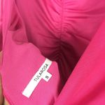 Tularosa Hot Pink Ruched Stretch Ruffle Hem Barbiecore Mini Dress Small Photo 3