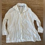 ZARA White Oversized Button Down Shirt Classic Collared Top Beach Cover Up SZ S Photo 0