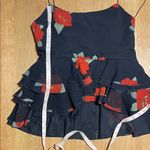 ZARA NWT STUNNING Floral Ruffle Black Top with Red Flowers - Sz Medium Photo 10