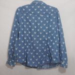 Bit & Bridle Denim Blue Denim Western Cowgirl Rodeo Button Up Shirt Horse Sz L Size L Photo 5