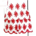 Miami White Red Floral Embroidered Lace V Neck Sleeveless Blouse Tank Top Large Photo 1