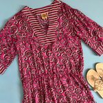 Tory Burch Sapello Silk Magenta Paisley Floral Coverup Tunic Top Photo 3