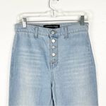 Veronica Beard  Grant Wide Leg Extra High Rise Button Fly Frayed Hem Jeans 29 Photo 9