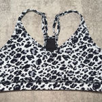Zyia Active Animal Print‎ Grid Mesh Racerback Sports Bra Size Medium Black Photo 0
