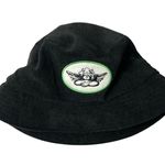 Boys Lie  Corduroy Bucket Hat Black Green Cherub Angel Logo Patch One Size Y2K Photo 0